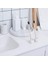 Doğal Mermer Mini El Yapımı Çift Diş Fırçası Tutucu Standı Jilet Tutucu Banyo ve Tezgah Üstü, 2'li Paket (Yurt Dışından) 3