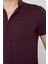 Coonless Erkek Kısa Kol Slim Fit Bordo Gömlek 3