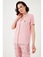 Regular Fit Gömlek Yaka Kısa Kollu Pijama Takımı Bayan Pijama Takımı 65740102 3