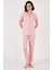Regular Fit Gömlek Yaka Kısa Kollu Pijama Takımı Bayan Pijama Takımı 65740102 5