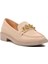 418066 Bej Taşlı Kadın Loafer Ayakkabı 1