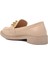 418066 Bej Taşlı Kadın Loafer Ayakkabı 4