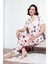 Desenli Kısa Kollu Beli Lastikli Gömlek Yaka Dokuma Regular Fit Pijama Takımı Bayan Pijama Takımı 6571010 1