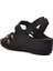 09-985 Siyah Kadın Dolgu Topuk Sandalet 4