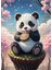 Ahşap Mdf Puzzle Yapboz Sevimli Panda ve Şekerleme 500 Parça 50*70 cm 1