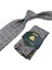 Gri - Bej Motif Desen Mendilli Klasik Kravat KK12248 2