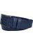 Lacivert Suni Deri Mavi Dikişli Model 4.5 Cm.lik Unisex Spor Kemer - 4547 4