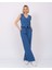 Kadın Keten Kumaş Yelekli Ikili Takım Indigo 4