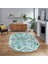 Dijital Kaymaz Yıkanabilir Oval Iskandinav Desen Yolluk Salon Halısı, V-O-Iskandinav-29-Mavi, 1
