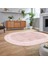 Dijital Kaymaz Yıkanabilir Oval Iskandinav Desen Yolluk Salon Halısı, V-O-Iskandinav-30-Pembe, 2