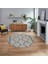 Dijital Kaymaz Yıkanabilir Yuvarlak Iskandinav Desen Salon Halısı, V-Y-Iskandinav-06-Vizon, 1