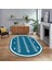 Dijital Kaymaz Yıkanabilir Oval Iskandinav Desen Yolluk Salon Halısı, V-O-Iskandinav-07-Mavi, 1