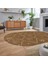 Dijital Kaymaz Yıkanabilir Oval Iskandinav Desen Yolluk Salon Halısı, V-O-Iskandinav-04-Kahve, 2