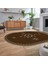 Dijital Kaymaz Yıkanabilir Oval Iskandinav Desen Yolluk Salon Halısı, V-O-Iskandinav-08-Kahve, 2