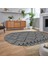 Dijital Kaymaz Yıkanabilir Oval Iskandinav Desen Yolluk Salon Halısı, V-O-Iskandinav-06-Gri, 2
