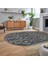 Dijital Kaymaz Yıkanabilir Oval Iskandinav Desen Yolluk Salon Halısı, V-O-Iskandinav-10-Antrasit, 2