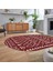 Dijital Kaymaz Yıkanabilir Oval Iskandinav Desen Yolluk Salon Halısı, V-O-Iskandinav-19-Bordo, 2