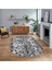 Dijital Kaymaz Yıkanabilir Oval Iskandinav Desen Yolluk Salon Halısı, V-O-Iskandinav-16-Gri, 1