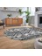 Dijital Kaymaz Yıkanabilir Oval Iskandinav Desen Yolluk Salon Halısı, V-O-Iskandinav-16-Gri, 2