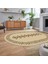 Dijital Kaymaz Yıkanabilir Oval Iskandinav Desen Yolluk Salon Halısı, V-O-Iskandinav-03-Krem, 2