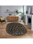 Dijital Kaymaz Yıkanabilir Oval Iskandinav Desen Yolluk Salon Halısı, V-O-Iskandinav-23-Siyah, 1