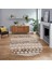 Dijital Kaymaz Yıkanabilir Oval Iskandinav Desen Yolluk Salon Halısı, V-O-Iskandinav-22-Kahve, 1
