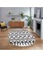 Dijital Kaymaz Yıkanabilir Oval Iskandinav Desen Yolluk Salon Halısı, V-O-Iskandinav-28-Beyaz, 1