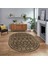 Dijital Kaymaz Yıkanabilir Oval Iskandinav Desen Yolluk Salon Halısı, V-O-Iskandinav-23-Kahve, 1