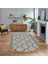 Dijital Kaymaz Yıkanabilir Oval Iskandinav Desen Yolluk Salon Halısı, V-O-Iskandinav-06-Vizon, 1