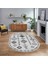 Dijital Kaymaz Yıkanabilir Oval Iskandinav Desen Yolluk Salon Halısı, V-O-Iskandinav-11-Gri, 1