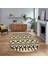 Dijital Kaymaz Yıkanabilir Oval Iskandinav Desen Yolluk Salon Halısı, V-O-Iskandinav-28-Bej, 1