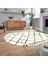 Dijital Kaymaz Yıkanabilir Oval Iskandinav Desen Yolluk Salon Halısı, V-O-Iskandinav-18-Siyah, 2