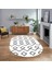 Dijital Kaymaz Yıkanabilir Oval Iskandinav Desen Yolluk Salon Halısı, V-O-Iskandinav-05-Beyaz, 1
