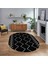 Dijital Kaymaz Yıkanabilir Oval Iskandinav Desen Yolluk Salon Halısı, V-O-Iskandinav-06-Siyah, 1