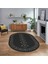 Dijital Kaymaz Yıkanabilir Oval Iskandinav Desen Yolluk Salon Halısı, V-O-Iskandinav-02-Antrasit, 1
