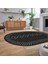 Dijital Kaymaz Yıkanabilir Oval Iskandinav Desen Yolluk Salon Halısı, V-O-Iskandinav-02-Antrasit, 2