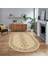 Dijital Kaymaz Yıkanabilir Oval Iskandinav Desen Yolluk Salon Halısı, V-O-Iskandinav-02-Krem, 1