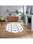 Dijital Kaymaz Yıkanabilir Yuvarlak Iskandinav Desen Salon Halısı, V-Y-Iskandinav-25-Beyaz, 1
