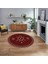 Dijital Kaymaz Yıkanabilir Yuvarlak Iskandinav Desen Salon Halısı, V-Y-Iskandinav-08-Bordo, 1