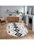 Dijital Kaymaz Yıkanabilir Oval Iskandinav Desen Yolluk Salon Halısı, V-O-Iskandinav-13-Gri, 1