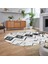 Dijital Kaymaz Yıkanabilir Oval Iskandinav Desen Yolluk Salon Halısı, V-O-Iskandinav-13-Gri, 2