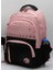 Özel Su Itici Kumaş Unisex Pudra-Siyah Okul Sırt Çantası 34400 3