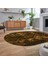 Dijital Kaymaz Yıkanabilir Oval Iskandinav Desen Yolluk Salon Halısı, V-O-Iskandinav-16-Kahve, 2