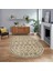 Dijital Kaymaz Yıkanabilir Oval Iskandinav Desen Yolluk Salon Halısı, V-O-Iskandinav-23-Krem, 1