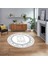 Dijital Kaymaz Yıkanabilir Yuvarlak Iskandinav Desen Salon Halısı, V-Y-Iskandinav-09-Beyaz, 1