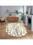 Dijital Kaymaz Yıkanabilir Oval Iskandinav Desen Yolluk Salon Halısı, V-O-Iskandinav-16-Krem, 1