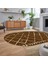 Dijital Kaymaz Yıkanabilir Oval Iskandinav Desen Yolluk Salon Halısı, V-O-Iskandinav-18-Kahve, 2