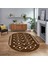 Dijital Kaymaz Yıkanabilir Oval Iskandinav Desen Yolluk Salon Halısı, V-O-Iskandinav-25-Kahve, 1