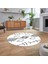 Dijital Kaymaz Yıkanabilir Yuvarlak Iskandinav Desen Salon Halısı, V-Y-Iskandinav-26-Beyaz, 2
