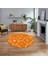 Dijital Kaymaz Yıkanabilir Yuvarlak Iskandinav Desen Salon Halısı, V-Y-Iskandinav-04-Turuncu, 1